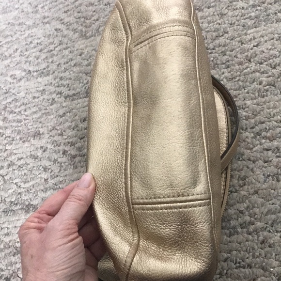 Michael Kors Bedford Tassel Gold Pebbled Leather Flap Bag - Picture 10 of 16